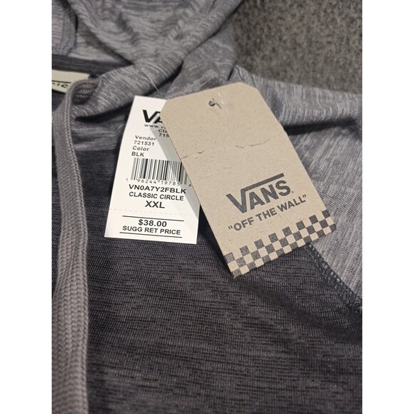 Vans Off The Wall Tee Hoodie Sweatshirt Men's XXL Two Tone Black/Gray NWT - Picture 8 of 14
